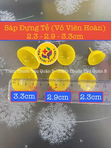 Sáp Nhựa Đựng Thuốc Tễ 1kg - Hàng Việt Nam, Bao Gồm 3 Kích Cỡ 2.3cm, 2.9cm, 3.3cm - Tiện Dụng Cho Bánh Bèo Lì Xì, Thăm Chơi Sổ Xố