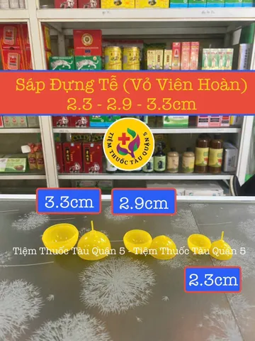 Sáp Nhựa Đựng Thuốc Tễ 1kg - Hàng Việt Nam, Bao Gồm 3 Kích Cỡ 2.3cm, 2.9cm, 3.3cm - Tiện Dụng Cho Bánh Bèo Lì Xì, Thăm Chơi Sổ Xố