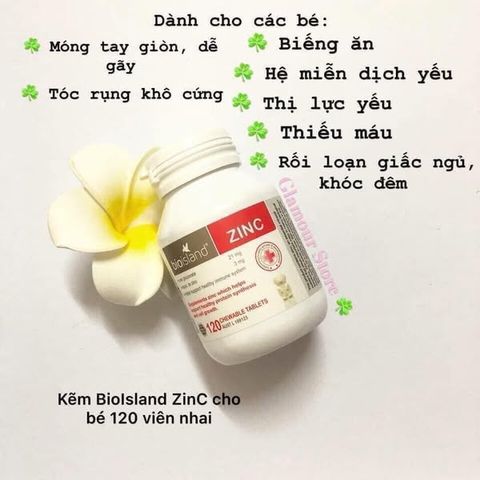 Kẹo Kẽm Zinc Bio Island 120 Viên - Vitamin Làm Đẹp Da Tự Nhiên, Tăng Cường Sức Đề Kháng và Cải Thiện Tình Trạng Da