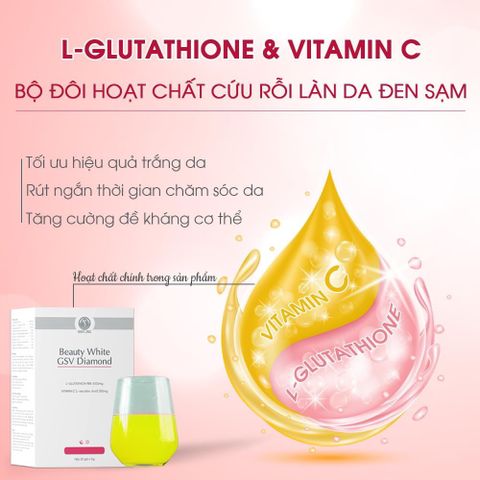 Cốm Sủi Beauty White GSV Diamond - Hỗ Trợ Trắng Da, Ngừa Lão Hóa, Giảm Thâm Nám, Tàn Nhang - Sản Phẩm Làm Đẹp Chất Lượng Cao