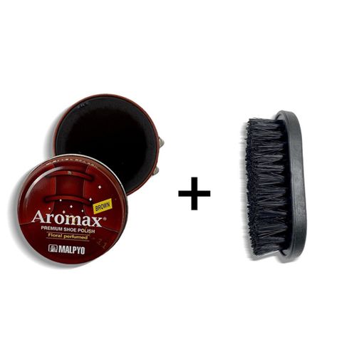 Combo Xi Đánh Bóng Giày Aromax Hàn Quốc và Bàn Chải Vệ Sinh - Dụng Cụ Bảo Vệ Đồ Da Bền Đẹp RUNO