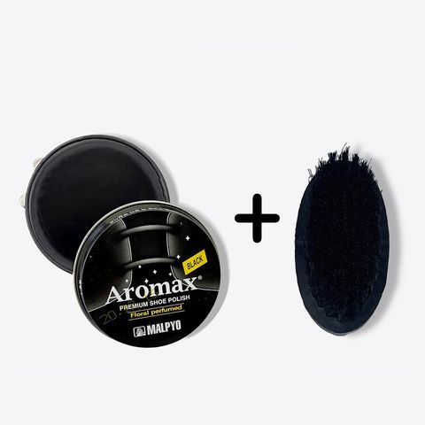 Combo Xi Đánh Bóng Giày Aromax Hàn Quốc và Bàn Chải Vệ Sinh - Dụng Cụ Bảo Vệ Đồ Da Bền Đẹp RUNO