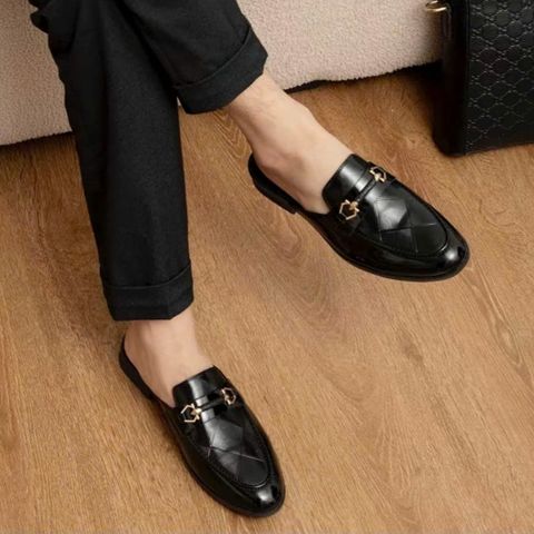Giày sục nam lười da PU đen bóng - Giày công sở thời trang đế cao su 3cm, mẫu mới chụp kỷ yếu sang trọng RUNO G64
