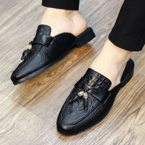 Giày sục nam da cá sấu cao cấp RUNO G39 - Giày lười dễ xỏ, đế cao 3 cm sang trọng, phong cách thời trang công sở.