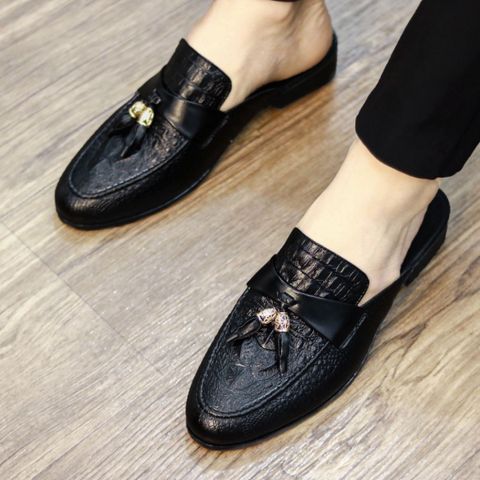 Giày sục nam da cá sấu cao cấp RUNO G39 - Giày lười dễ xỏ, đế cao 3 cm sang trọng, phong cách thời trang công sở.