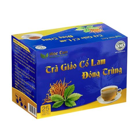 Trà Giảo Cổ Lam Đông Trùng Mộc Can - Hỗ Trợ Tim Mạch, Huyết Áp - Thảo Mộc Tự Nhiên, 25 Gói Lọc, Sản Phẩm Sạch, An Toàn