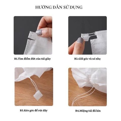 Túi Đựng Giày Dép Dây Rút Chống Thấm Nước RUNO - Giải Pháp Bảo Quản Giày Dép Khỏi Bụi Bẩn và Côn Trùng, Kích Thước 30x37cm