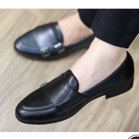 Giày nam Monk Strap da PU cao cấp - Giày cưới chú rể trẻ trung, đế cao su chống trơn trượt RUNO G66, phù hợp mọi phong cách thời trang