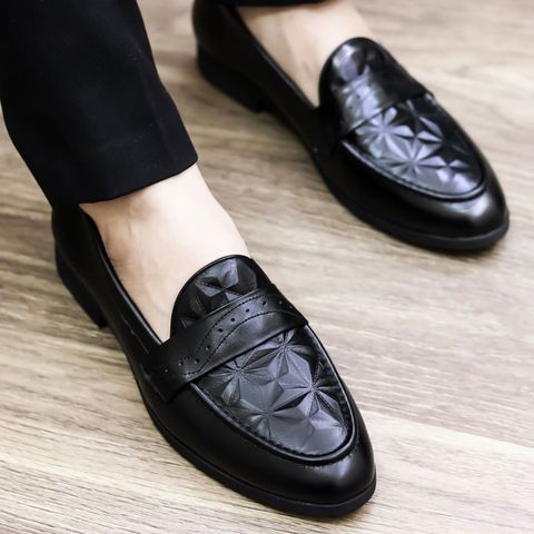 Giày Tây Nam Cao Cấp Da PU Mềm Đế Cao Su Chống Trượt - Thiết Kế Họa Tiết 3D RUNO G9 Thời Trang Công Sở
