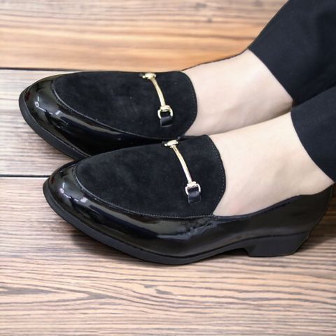 Giày Tây Nam Da PU Cao Cấp - Giày Lười Công Sở Đế Mềm Chống Trượt, Cao 3cm, Phong Cách Hiện Đại Cho Phái Nam