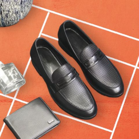 Giày lười nam công sở cao cấp RUNO G23 - Giày tây đen da PU bóng, đế cao su mềm, phong cách trẻ trung cho chàng trai hiện đại