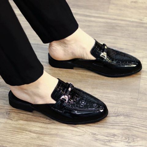 Giày Sục Nam Cao Cấp RUNO G16 - Sục Lười Họa Tiết Ô Vuông, Đế Cao Su Mềm, Phong Cách Trẻ Trung, Thoải Mái Đi Làm, Duyệt Sự Kiện