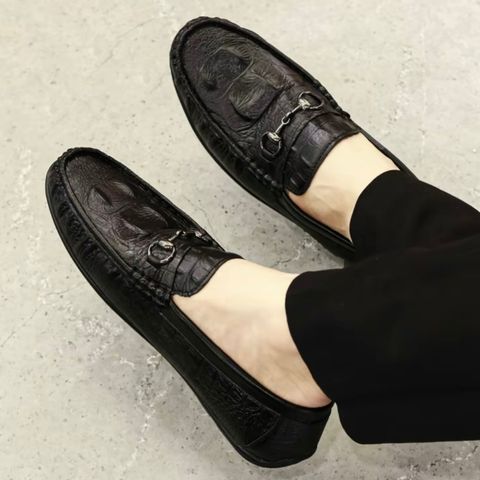 Giày Lười Nam Da Mềm In Họa Tiết Cá Sấu, Giày Tây Công Sở Đế Cao Su Êm Chân - Size 38 đến 43, Phong Cách Hiện Đại RUNO G31