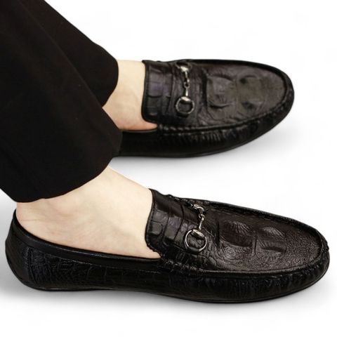 Giày Lười Nam Da Mềm In Họa Tiết Cá Sấu, Giày Tây Công Sở Đế Cao Su Êm Chân - Size 38 đến 43, Phong Cách Hiện Đại RUNO G31