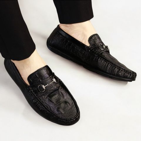 Giày Lười Nam Da Mềm In Họa Tiết Cá Sấu, Giày Tây Công Sở Đế Cao Su Êm Chân - Size 38 đến 43, Phong Cách Hiện Đại RUNO G31
