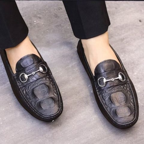 Giày Lười Nam Da Mềm In Họa Tiết Cá Sấu, Giày Tây Công Sở Đế Cao Su Êm Chân - Size 38 đến 43, Phong Cách Hiện Đại RUNO G31