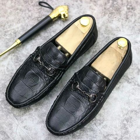 Giày Lười Nam Da Mềm In Họa Tiết Cá Sấu, Giày Tây Công Sở Đế Cao Su Êm Chân - Size 38 đến 43, Phong Cách Hiện Đại RUNO G31