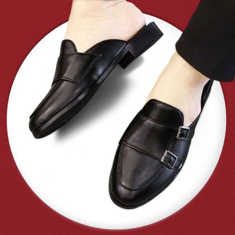Giày Sục Nam MonkStrap Cao Cấp - Giày Da Hè Thoáng Khí Trẻ Trung, Thiết Kế 2 Khóa, Đế Cao Su RUNO G36