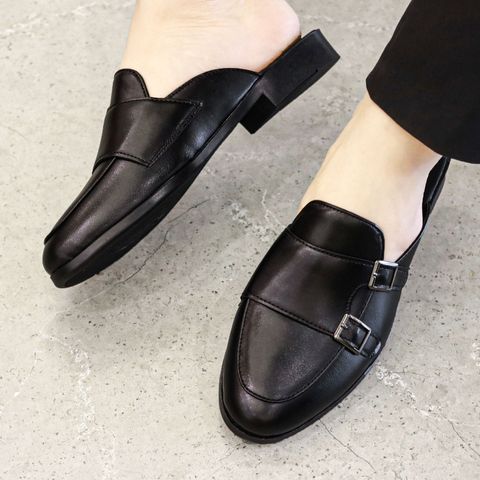 Giày Sục Nam MonkStrap Cao Cấp - Giày Da Hè Thoáng Khí Trẻ Trung, Thiết Kế 2 Khóa, Đế Cao Su RUNO G36