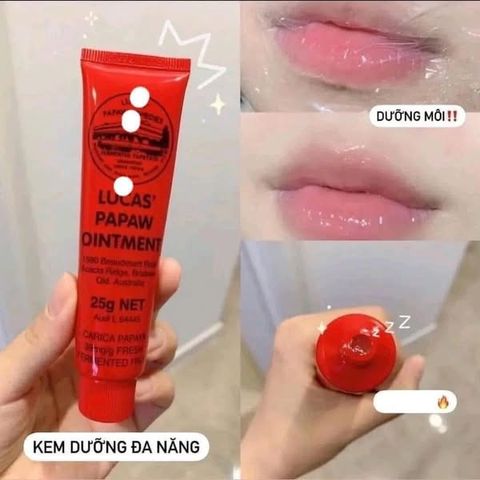 Kem Dưỡng Môi Đa Năng Lucas Papaw 25G - Dưỡng Ẩm, Chống Nẻ, Bảo Vệ Môi - Sản Phẩm Tự Nhiên từ Úc, Dành Cho Mọi Đối Tượng
