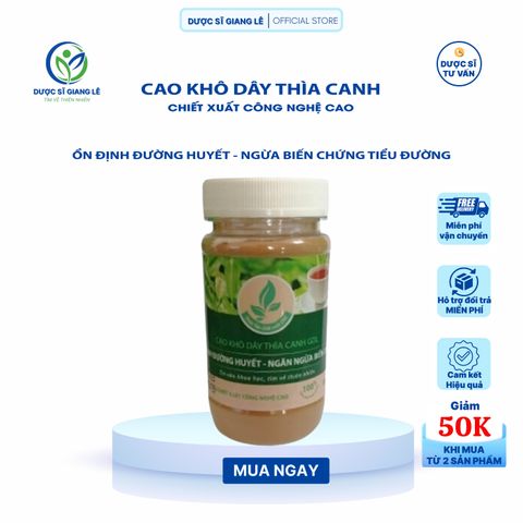 Cao Khô Dây Thìa Canh Risopharma - Giảm Đường Huyết, Ngừa Biến Chứng Tiểu Đường Từ Thiên Nhiên, 100g, Hỗ Trợ Sức Khỏe Tiểu Đường