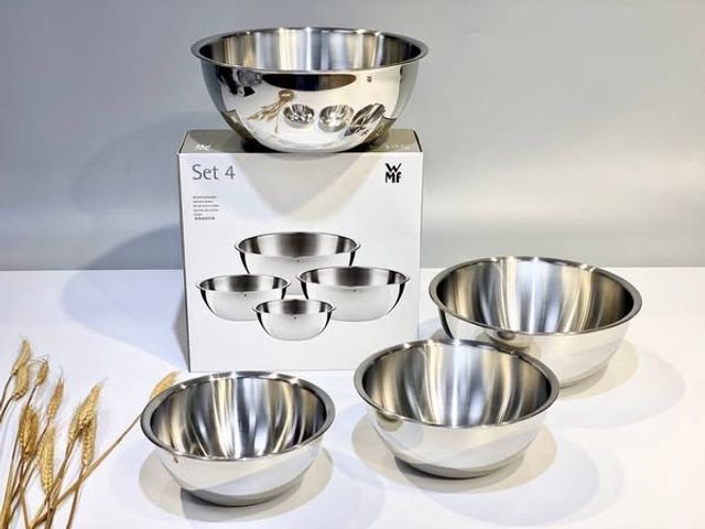 Bộ âu inox WMF Gourmet 4 chiếc - Đa năng, Chống gỉ, Dễ vệ sinh - Sử dụng trong nấu ăn, trộn thực phẩm, an toàn máy rửa chén