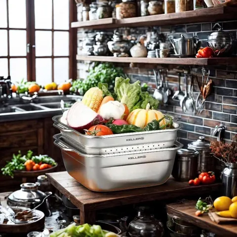 Bộ 3 Hộp Đựng Thực Phẩm Hút Chân Không Inox 304 Kèm Rổ Vuông Tiện Dụng - Giải Pháp Lưu Trữ Thông Minh Cho Bếp Nha