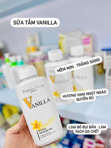 Sữa Tắm Vanilla Bettina Barty 500ml - Hương Thơm Nước Hoa Quyến Rũ, Dưỡng Ẩm và Làm Trắng Da Mịn Màng Tuyệt Đỉnh từ Đức