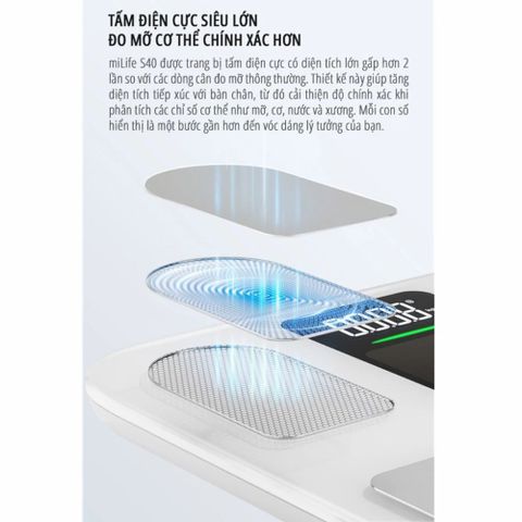 Cân điện tử thông minh miLife S40 - Phân tích 23 chỉ số sức khỏe, tỷ lệ mỡ, béo phì, hỗ trợ ứng dụng, năng lượng mặt trời, chịu tải 180kg