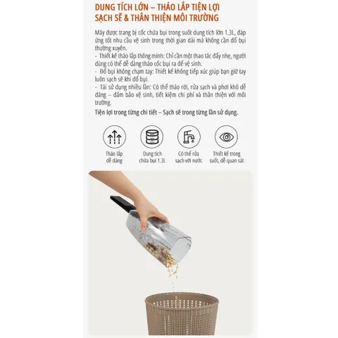 Máy Hút Bụi Cầm Tay miLife DX18 - Công Suất 800W, Lực Hút 21,000Pa, Thiết Kế 2 Trong 1, Bảo Hành 12 Tháng