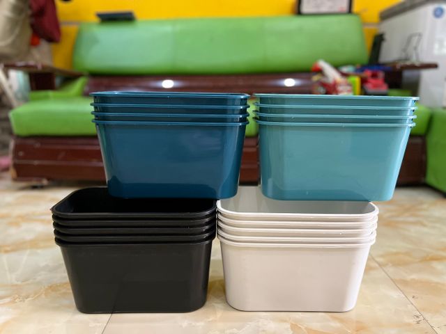 Khay Nhựa Nuôi Cá 5 Lít - Combo Khay Ép Cá Kích Thước 30x17x16cm, Màu Trắng Đen Xanh Dương Ngọc, Phụ Kiện Cá Cảnh Chất Lượng
