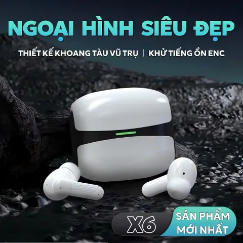 Tai nghe nhét tai không dây Bluetooth X6 PRO TWS V5.4 - Giảm tiếng ồn, Thể thao, Chơi game, Âm nhạc
