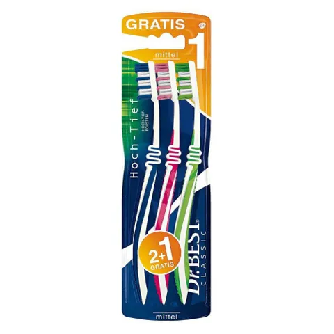 Bộ Bàn Chải Đánh Răng Dr.BEST 3 Chiếc – Hàng Đức Chính Hãng, Lông Mềm Chăm Sóc Răng Miệng Hiệu Quả