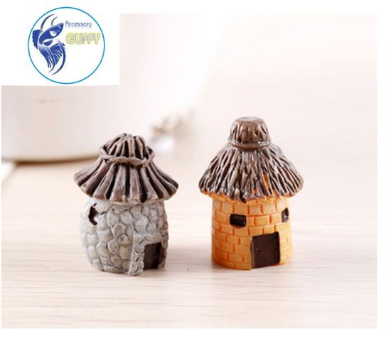 Tiểu Cảnh Nhà Rơm Nông Dân Mini - Phụ Kiện Trang Trí Hồ Cá Cảnh Sinh Động, Tạo Mẫu Terrarium Đẹp, Nhiều Màu Sắc