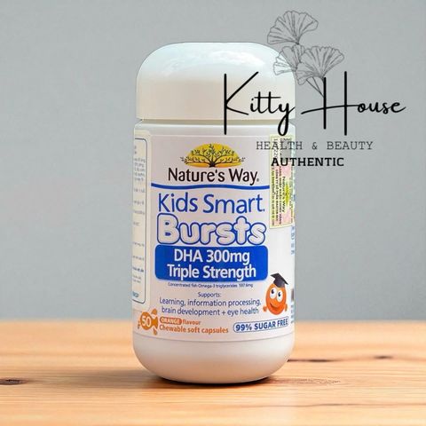 Viên Nhai Nature's Way Kids Smart Bursts DHA 300mg Triple Strength - Hỗ Trợ Phát Triển Não Bộ Cho Trẻ 50 Viên
