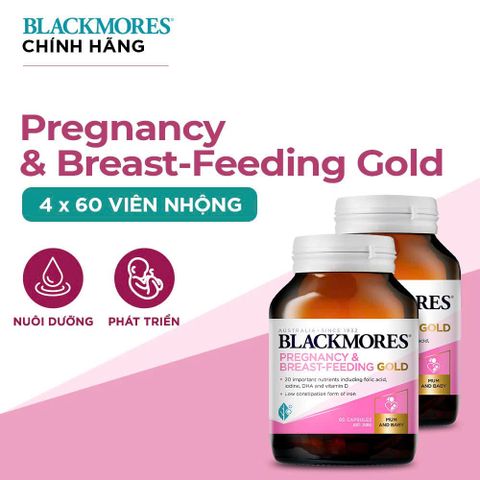 Viên uống Blackmores Pregnancy & Breastfeeding Gold 60 viên - Bổ sung vitamin và khoáng chất cho bà bầu khỏe mạnh
