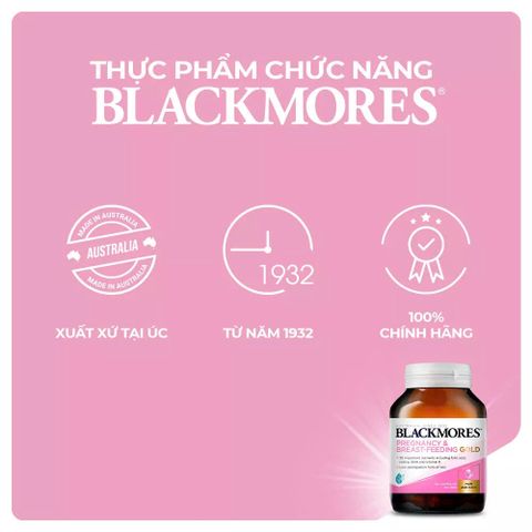 Viên uống Blackmores Pregnancy & Breastfeeding Gold 60 viên - Bổ sung vitamin và khoáng chất cho bà bầu khỏe mạnh