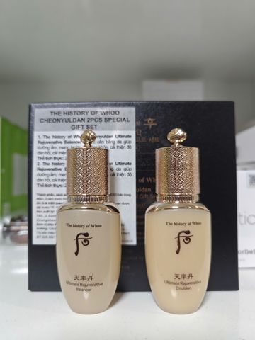 Set Nước Hoa Hồng Và Sữa Dưỡng Da Whoo 25ml - Tái Sinh Da, Dưỡng Ẩm, Giải Pháp Cho Làn Da Như Ý, Phù Hợp Với Da Nhạy Cảm