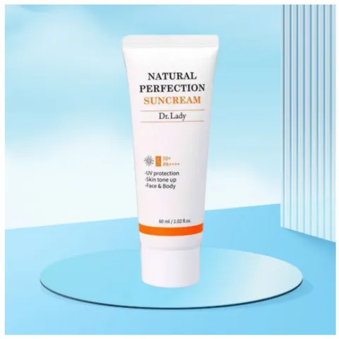 Kem Chống Nắng Nâng Tone Dr Lady Natural Perfection SPF 50+ PA++++ - Bảo Vệ Da & Làm Sáng Da - 60ml Hàn Quốc