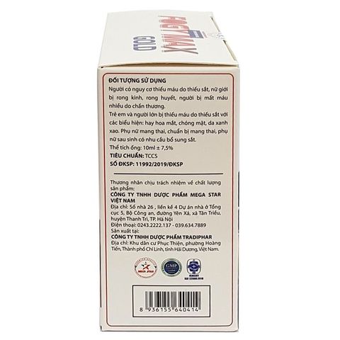 Fogy Max - Sắt III Dạng Nước Bổ Máu Cho Bà Bầu & Người Thiếu Máu - Hộp 20 ống 10ml, Hỗ Trợ Tăng Cường Hồng Cầu