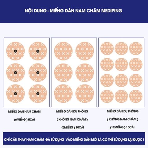 Miếng Dán Từ Tính Powerful-X Mediping Magnetic Patch - Giảm Đau Cơ, Tăng Lưu Thông, Hộp 210 Miếng Tiện Lợi Cho Vận Động Viên