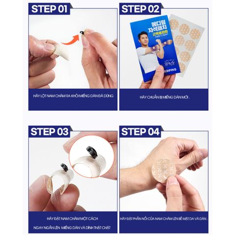 Miếng Dán Từ Tính Powerful-X Mediping Magnetic Patch - Giảm Đau Cơ, Tăng Lưu Thông, Hộp 210 Miếng Tiện Lợi Cho Vận Động Viên
