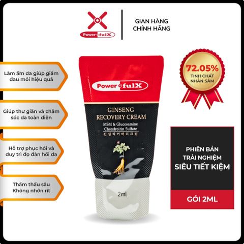 Kem Phục Hồi Nhân Sâm Powerful-X Ginseng Recovery Cream 2ml - Giảm Đau, Hỗ Trợ Phục Hồi Cơ Khớp, Chăm Sóc Da, Hàn Quốc