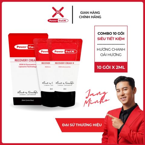 Kem Phục Hồi Powerful-X Recovery Cream+ Hàn Quốc - Combo 10 Gói 2ML Giảm Đau Mỏi và Hỗ Trợ Phục Hồi Cơ Xương Khớp