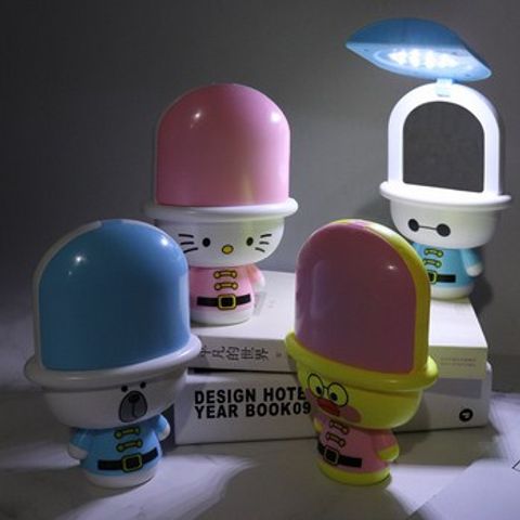 Đèn Led Để Bàn Có Gương Hình Thú - Ánh Sáng Chống Mỏi Mắt, Tiện Lợi Cho Học Tập Và Làm Việc, Chất Liệu Bền Đẹp