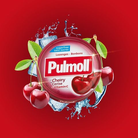 Kẹo Ngậm Pulmoll Không Đường Nhập Khẩu Đức - Giảm Ho, Thông Cổ, Mát Họng, Vitamin C Tăng Đề Kháng Cho Bé 45g