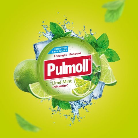Kẹo Ngậm Pulmoll Không Đường Nhập Khẩu Đức - Giảm Ho, Thông Cổ, Mát Họng, Vitamin C Tăng Đề Kháng Cho Bé 45g