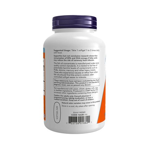 Viên Uống Dầu Cá Cô Đặc Ultra Omega-3 NOW Foods - Hỗ Trợ Tim Mạch, Chống Viêm, Giảm Mỡ Máu (Hộp 180 Viên)