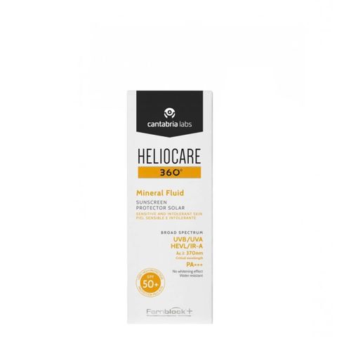 Kem Chống Nắng Heliocare 360 Mineral Tolerance Fluid SPF 50 PA++++ 50ml - Bảo vệ da toàn diện chống UVA/UVB, nhẹ nhàng, không gây kích ứng