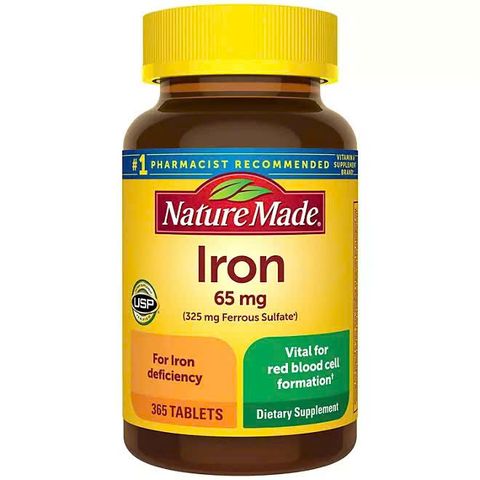 Viên Uống Bổ Sung Sắt Nature Made 65mg - Hỗ Trợ Thiếu Máu, Cải Thiện Chức Năng Nhận Thức - Hộp 365 Viên Mỹ